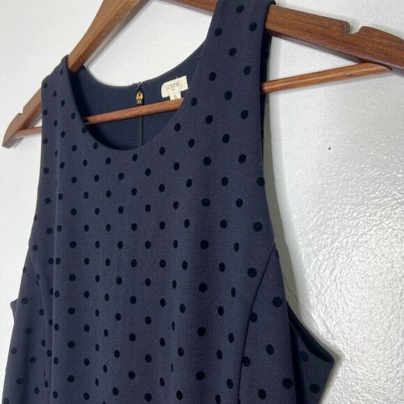 J Crew Navy Blue Polka Dot Sleeveless Dress Women’s S Classic Preppy - Picture 2 of 8